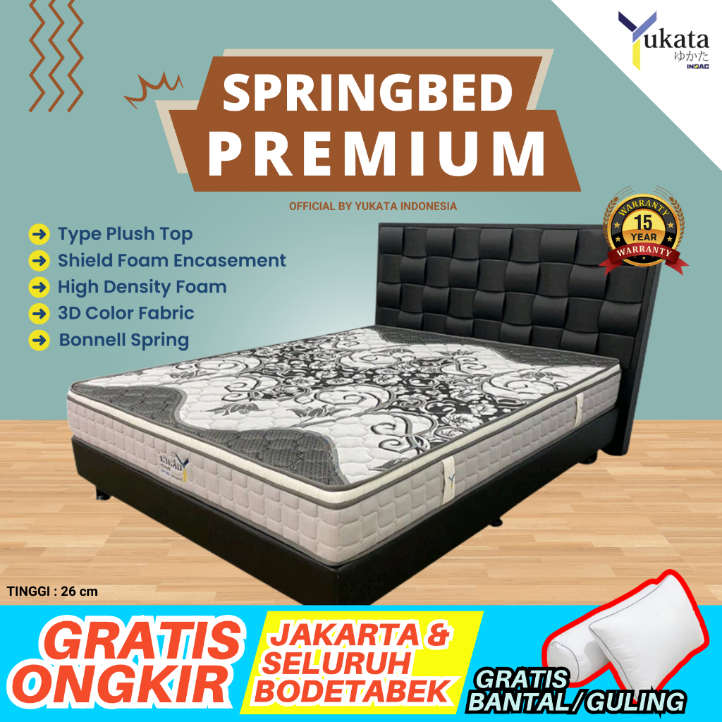 Jual PREMIUM SPRING BED SPRINGBED INOAC YUKATA 100 ORIGINAL [TEBAL 26 CM] MATRAS KASUR