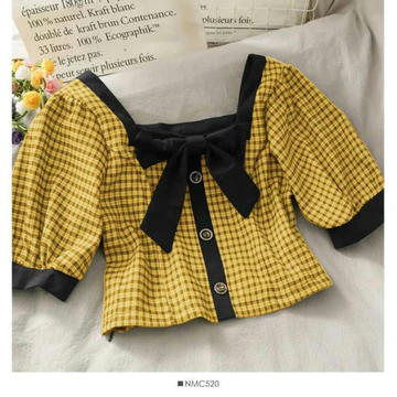 KALANTHA FASHION Blouse Aurora Atasan Wanita Kerah Pita Ukuran All Size