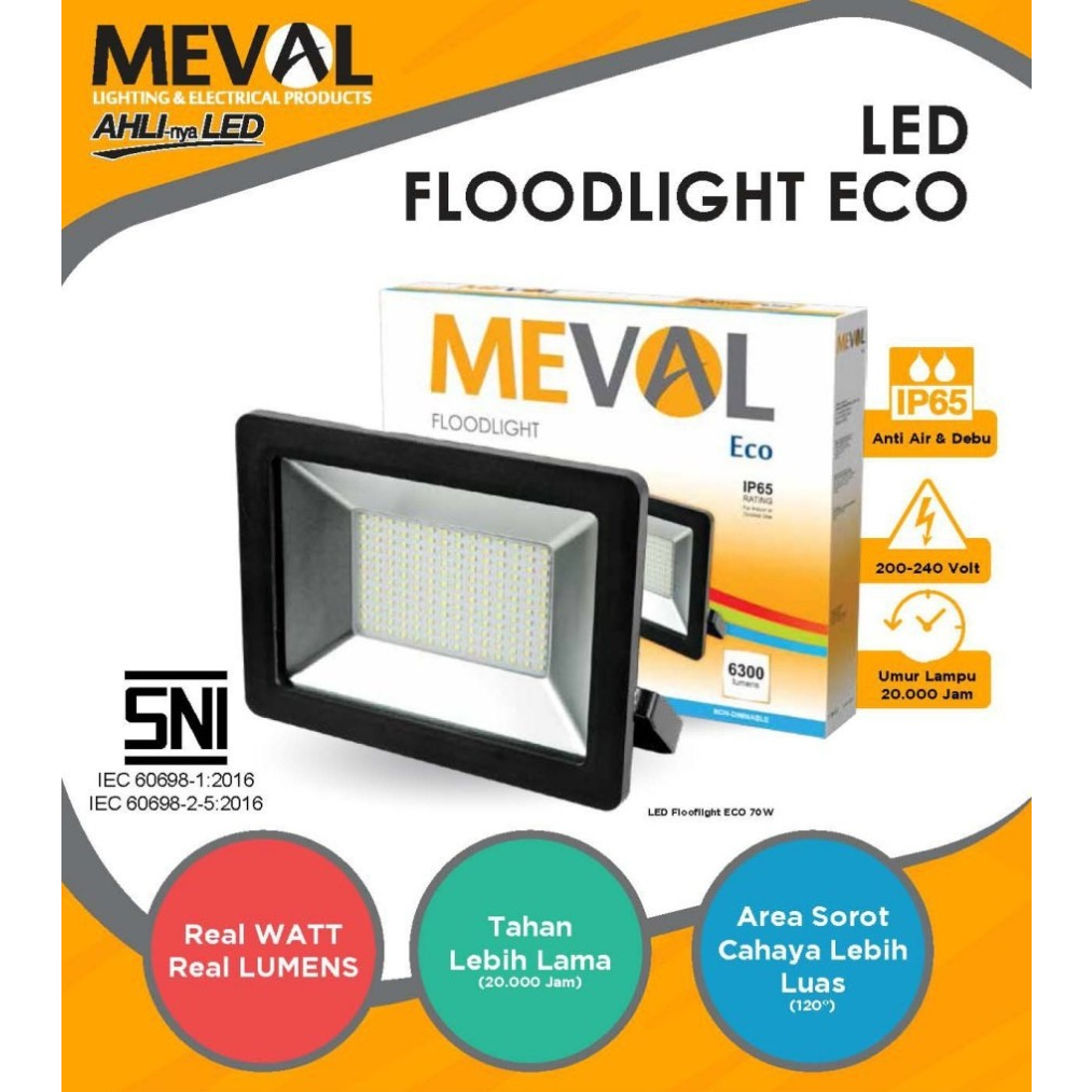 Jual Lampu Sorot LED Floodlight 30W ECO, Putih - MEVAL Lampu ...