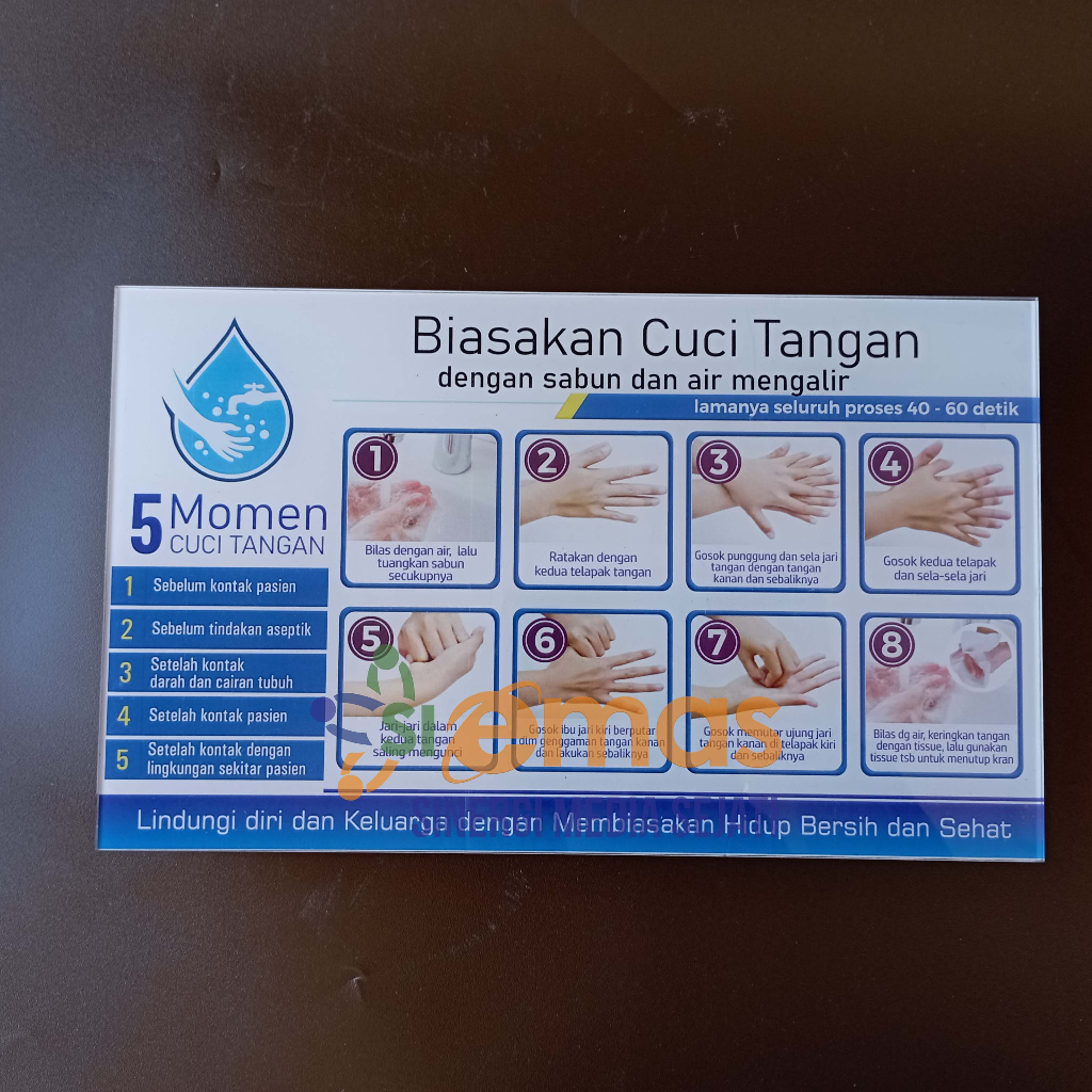 Jual Papan Akrilik 5 Momen Cuci Tangan | Akrilik Biasakan Cuci Tangan ...