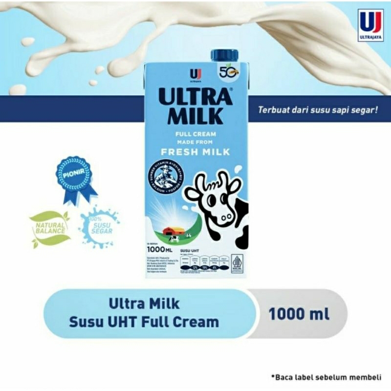 Jual Susu Uht Fullcream Ultramilk Full Cream 1l Uht Ultra Milk Shopee Indonesia 3579