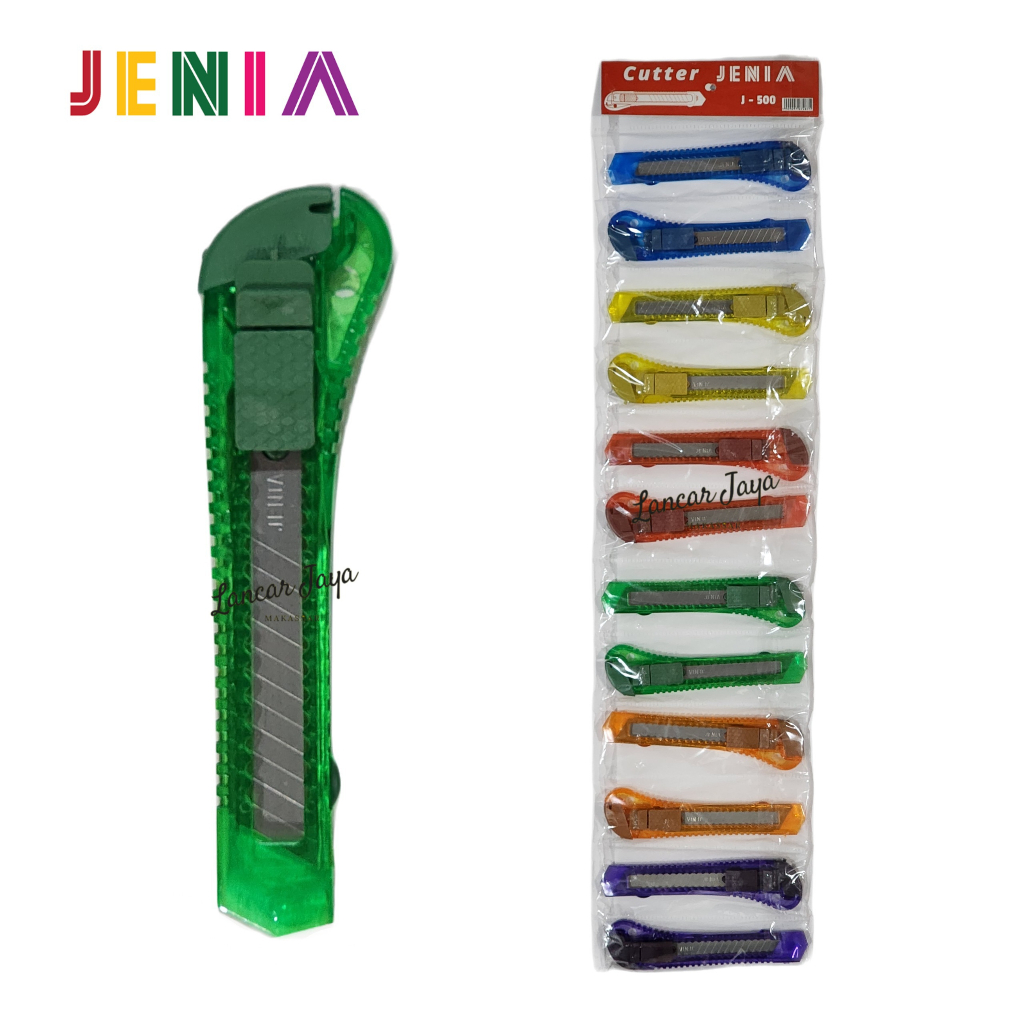 Jual 1 LSN / 12 PCS Alat Potong / Cutter JENIA J-500 Transparan ...