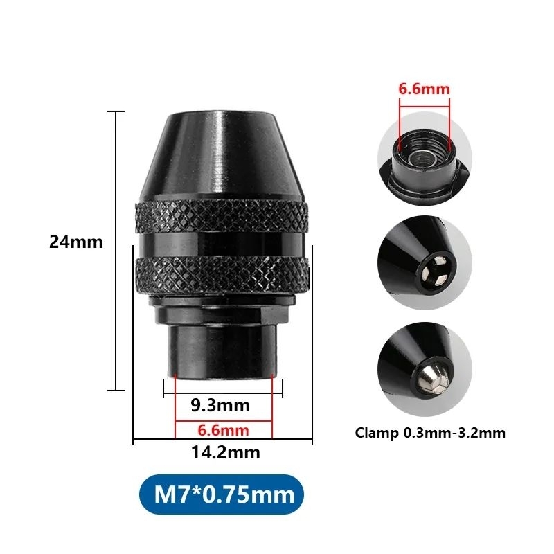 Jual M7 x 0.75 Multi Chuck Keyless Mini Drill Tanpa Collet Kepala Bor ...