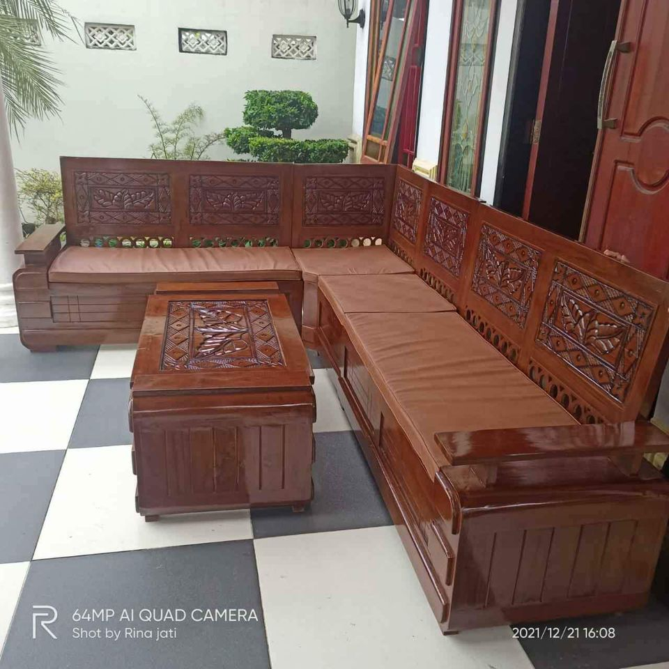 Jual Kursi Ruang Tamu Pojok Sudut Kayu Jati Modern | Shopee Indonesia