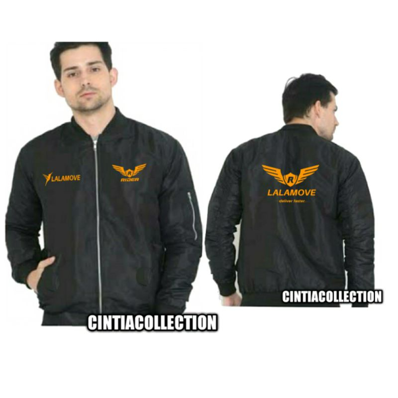 Jual JAKET BOMBER HITAM RIDER LALAMOVE/KEREN DAN COCOK UNTUK PRIA DAN ...