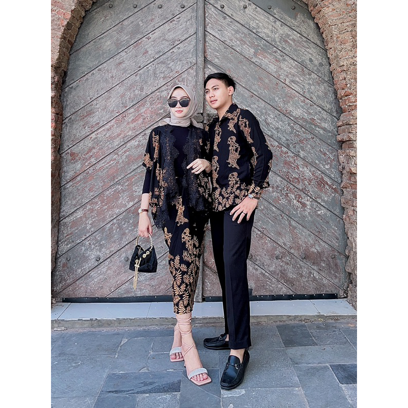 Jual SETELAN BATIK COUPLE RUBY WAYANG + KEMEJA PANJANG WAYANG | Shopee ...