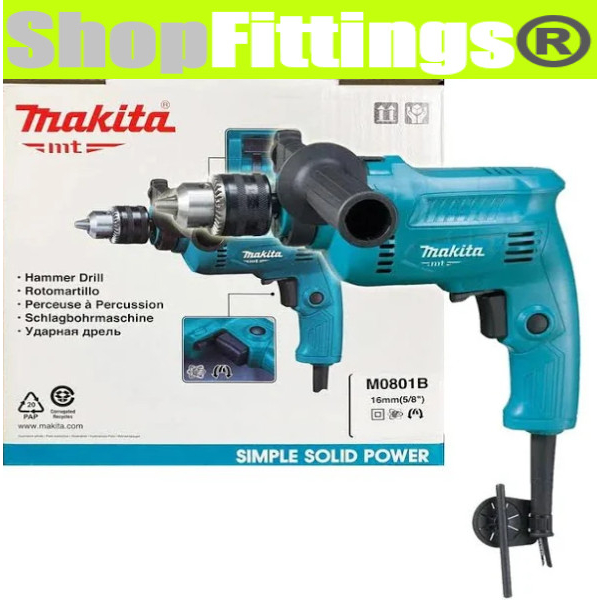 Jual Makita M 0801 Mesin Bor Beton Besi Kayu Impact Hammer Drill