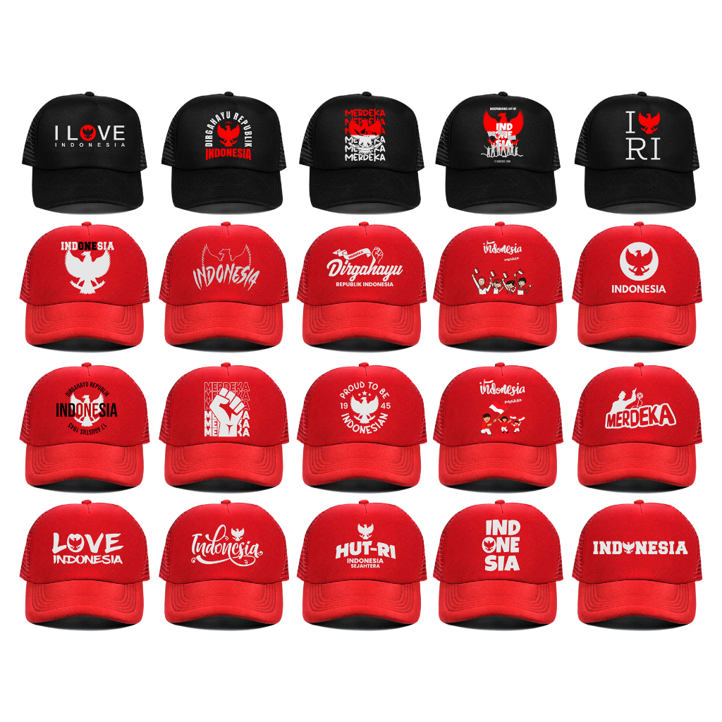 Jual Topi Trucker Dewasa / Topi HUT RI Dirgahayu Republik Indonesia 17 ...
