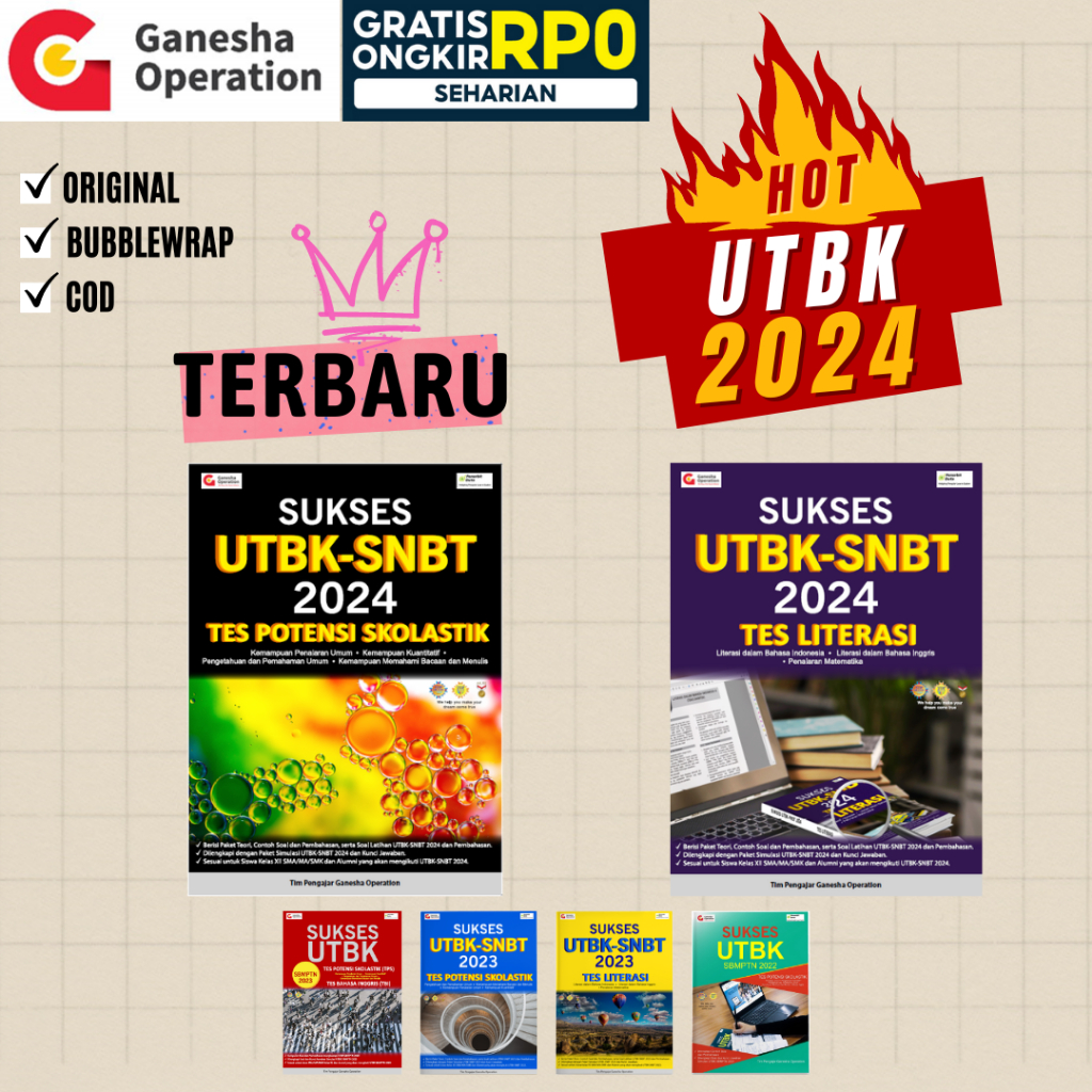 Jual BONUS SOAL ISIAN!!! Buku UTBK SNBT 2024 Ganesha Operation | SESUAI ...