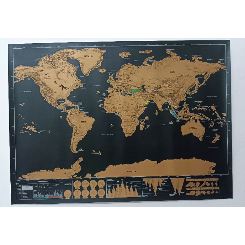 Jual Scratch Map / Poster Peta Dunia (Second) | Shopee Indonesia