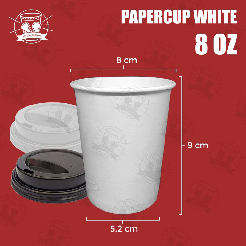 Jual Papercup 8 oz Putih | gelas kopi panas 240 ML | gelas kertas kopi ...