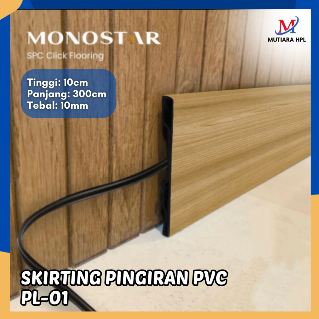 Jual Plint Lantai Pvc List Plank Pvc List Lantai Pvc Skirting List Dinding Jalur Kabel