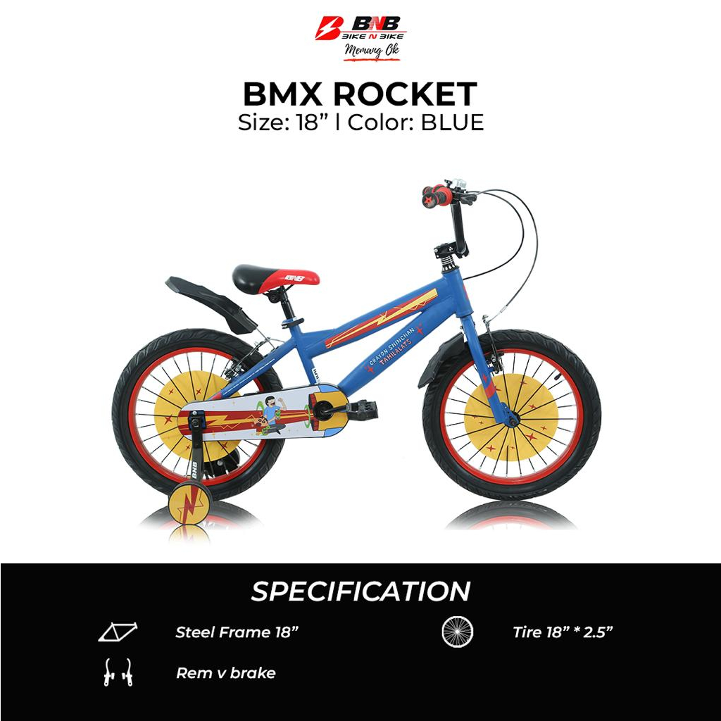 Jual SEPEDA BMX ANAK LAKI LAKI UKURAN 18 BNB ROKET | Shopee Indonesia