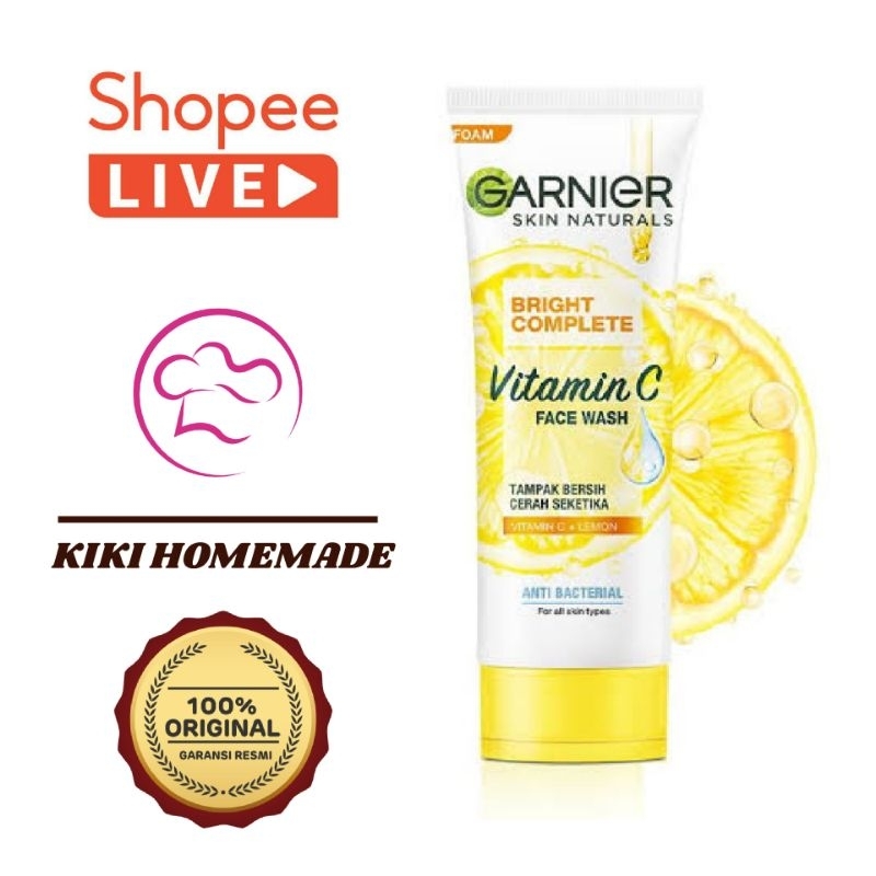 Jual Garnier Bright Complete Face Wash 100ml Shopee Indonesia