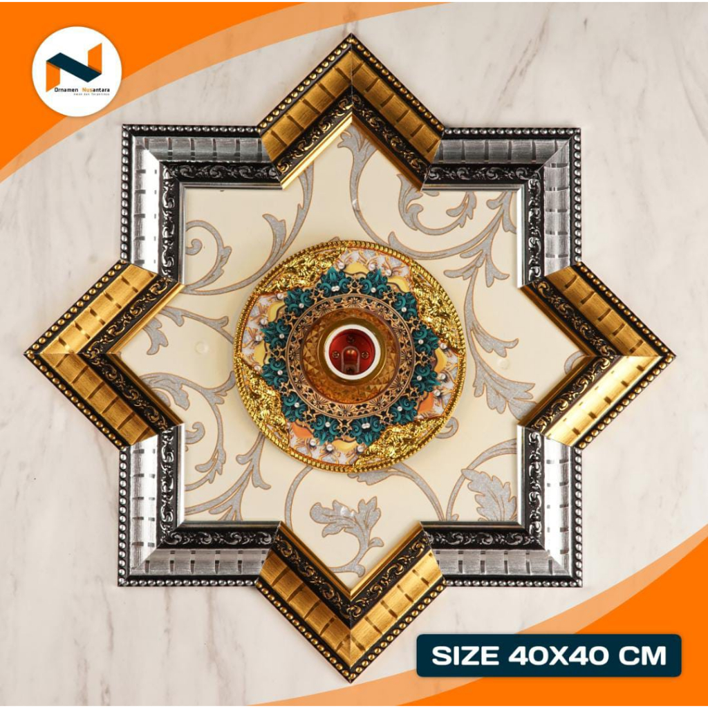 Jual Ornamen Lampu Plafon PVC C 04 Ukuran 40x40 CM Model Terbaru Bahan ...