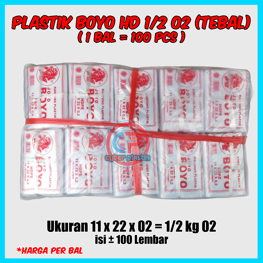 Jual Plastik Boyo Hd 12 Kg 02 Ukuran 11 X 22 X 02 1 Bal 100 Pcs Shopee Indonesia 9911