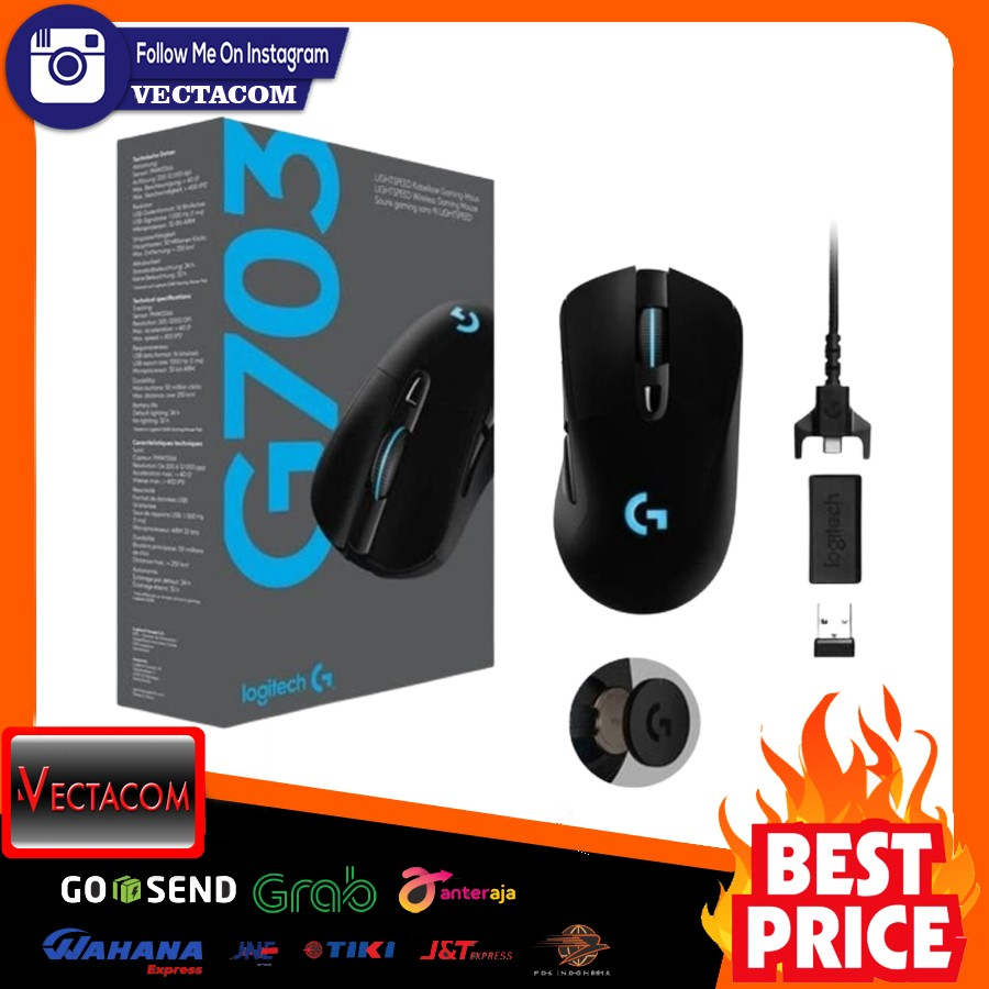 Jual Mouse Gaming Logitech G703 HERO - Wireless Gaming Mouse | Shopee ...