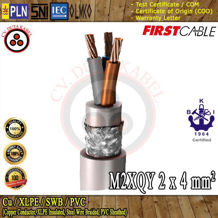 Jual Marine Cable - M2XQY 2x4 mm2 (Cu/XLPE/SWB/PVC) Grey / 2x4 mm / 2x4 ...