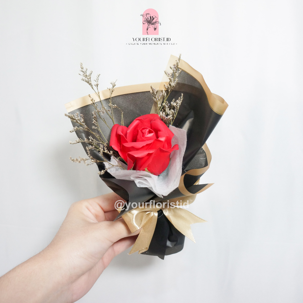 Jual Mini Rose Bouquet Grosir Buket Bunga Mawar Sabun Satu Tangkai