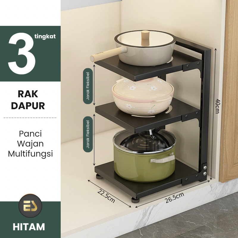 Jual ES Rak Dapur Di Bawah Wastafel Rak Pot Kabinet Atas Rak Panci ...