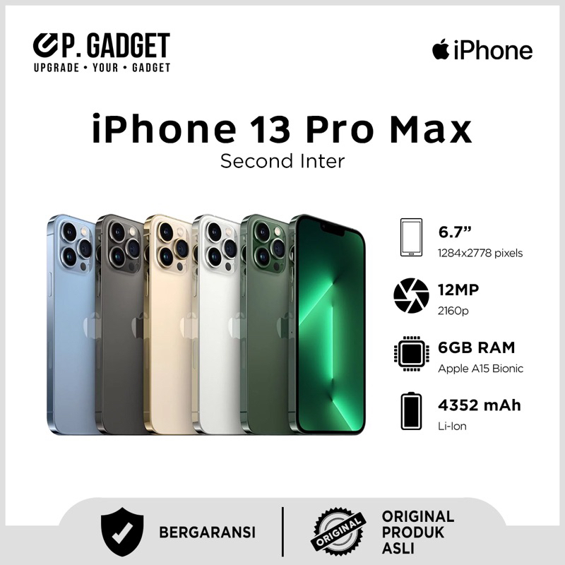 Jual IPHONE 13 PRO MAX 128GB  256GB (SECOND) PONTIANAK Shopee Indonesia