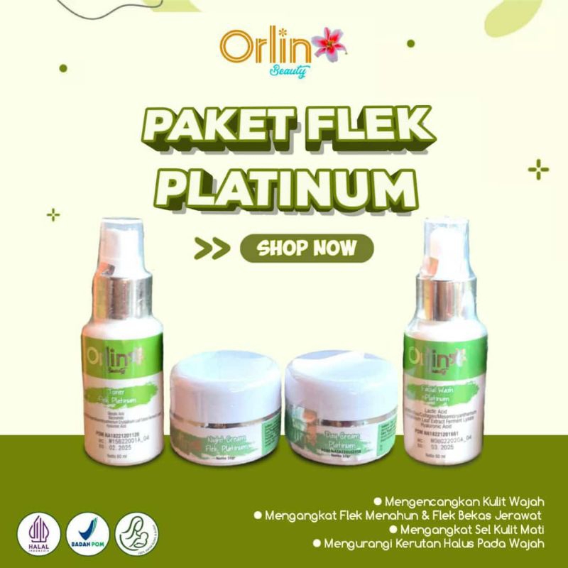 Jual Paket Flek Orlin Beauty Memudarkan Flek Hitam Mencerahkan Wajah