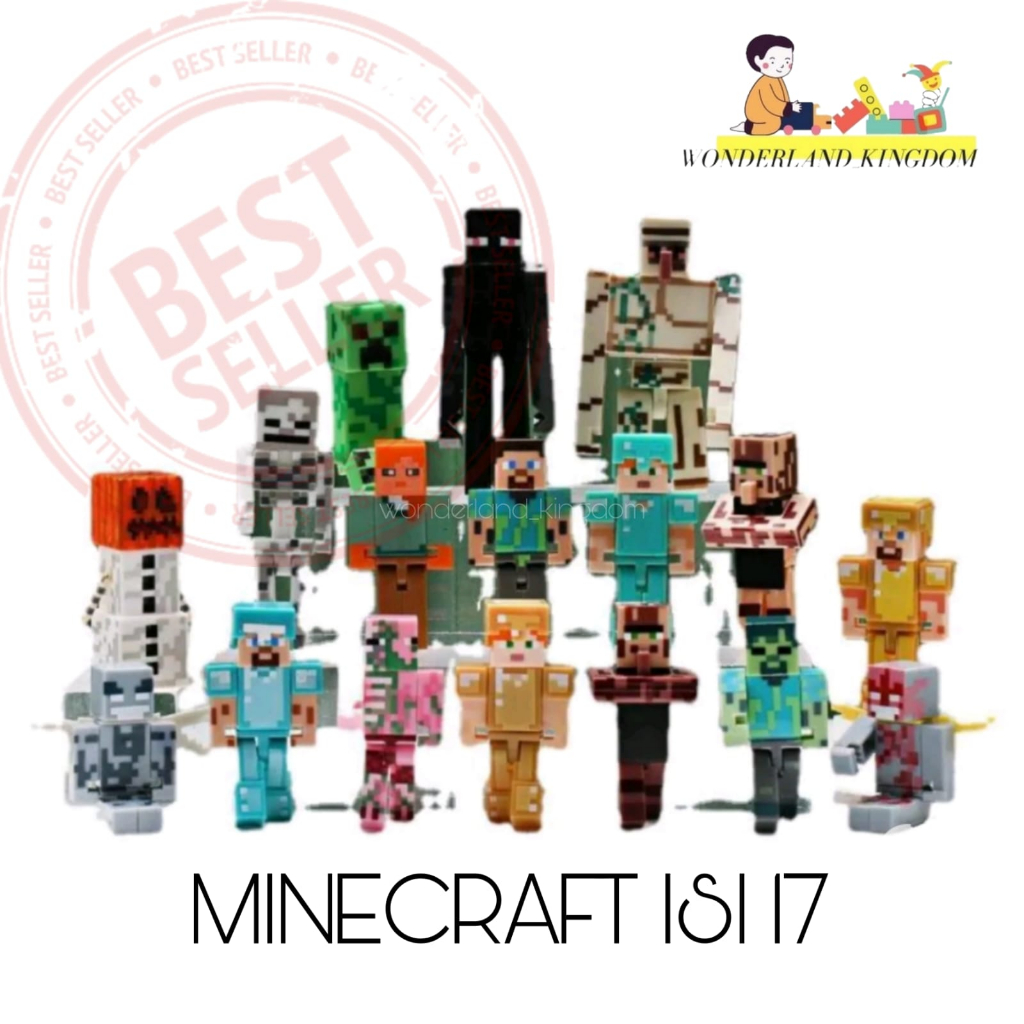 Jual ACTION FIGURE MINECRAFT 1 SET ISI 17PCS KOLEKSI MINIATUR GAMING ...