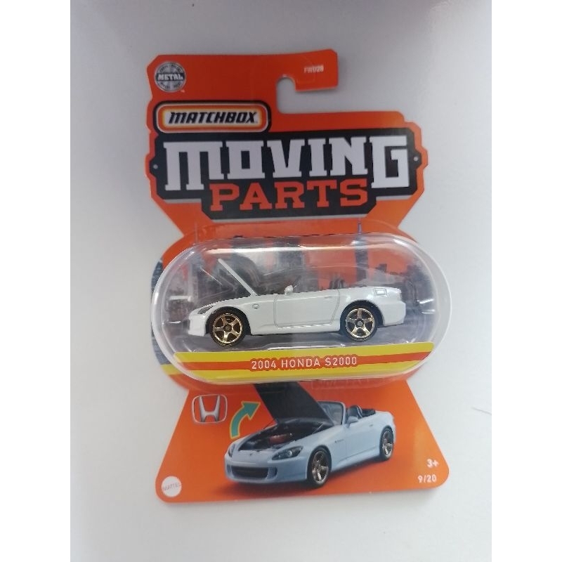 Matchbox 2004 Honda S2000 Diecast Car - White, Moving Parts Series 9/20, Collectible Toy Car