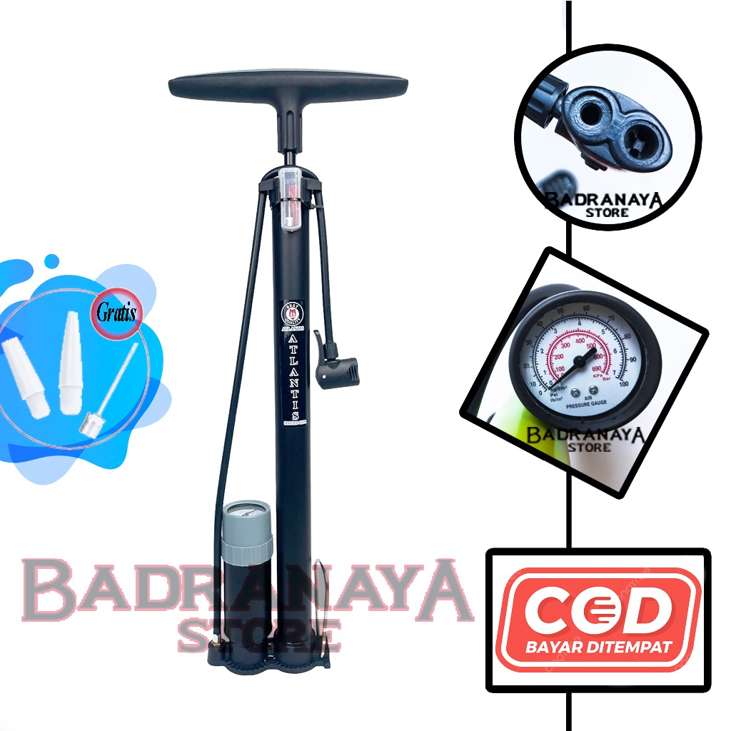 Jual Pompa Ban Tabung Meter Sepeda, Motor, Mobil, Bola Manual Murah ...