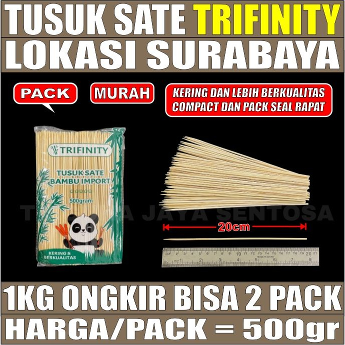 Jual Tusuk Sate Bambu Panda Import Halus Bersih Per Pack Panjang 20cm U