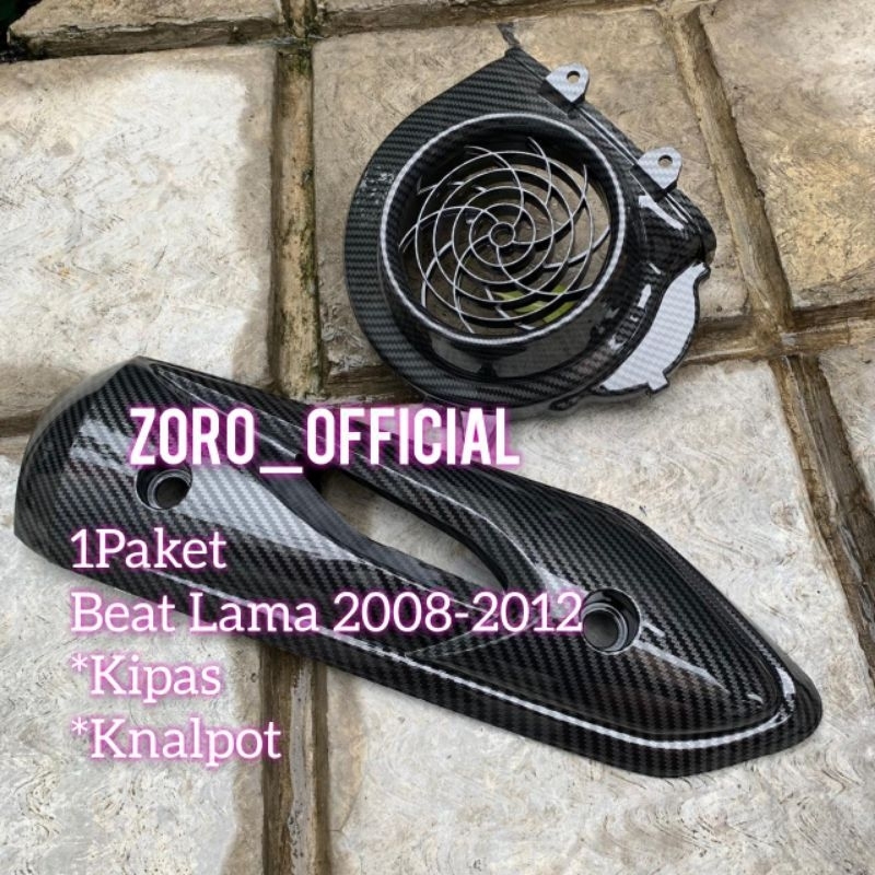 Jual Cover Tutup Kipas Carbon Plus Knalpot Beat Karbu Vario Karbu