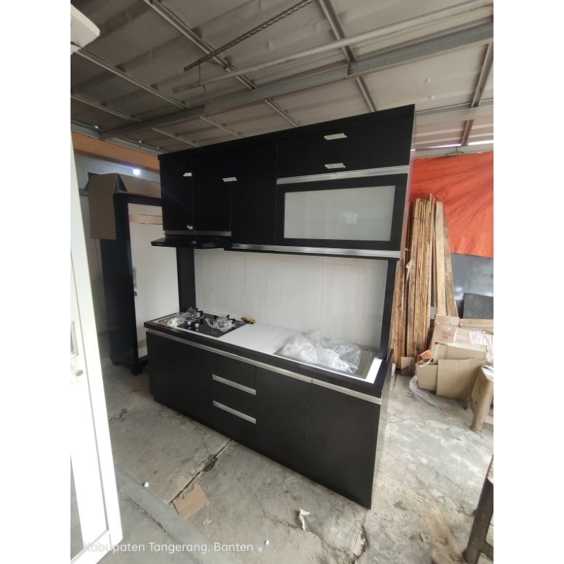 Jual kitchen set wastafel kompor cooker hood Alumunium ACP | Shopee ...