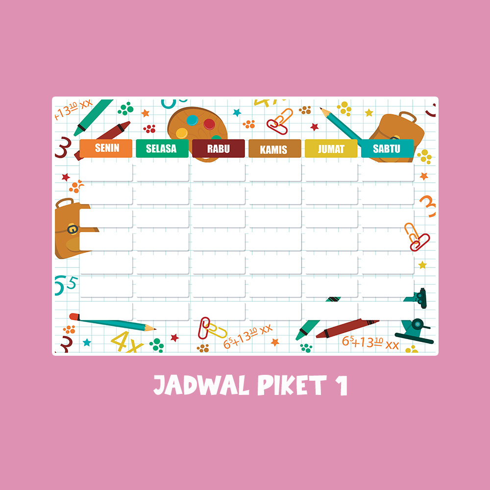 Jual Poster Jadwal Pelajaran Dan Jadwal Piket Best Seller Poster Sekolah Jadwal Pelajaran 8443