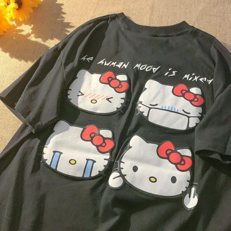 Jual 100% Cotton - Oversize Tshirt Wanita Import Motif Hello Kitty ...