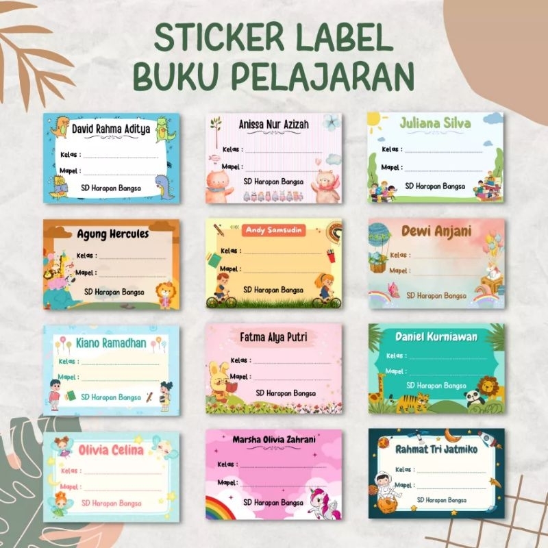 Jual STIKER LABEL NAMA BUKU MATA PELAJARAN STIKER MAPEL AESTHETIC STIKER MAPEL CUSTOM Shopee