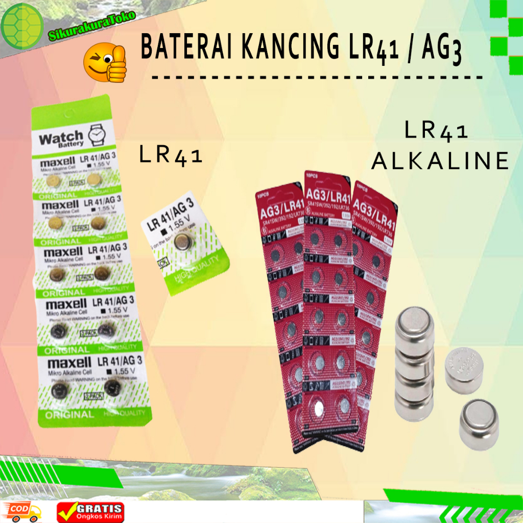 Jual Skr Baterai Kancing Lr41 Ag3 Lr 41 Ag 3 Sr41 Sr 41