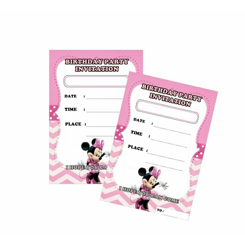 Jual Undangan Ulang Tahun Motif Minnie Mouse | Shopee Indonesia