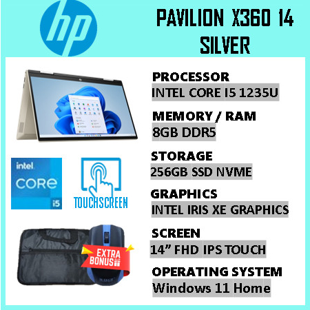 Hp Hp Pavilion X360 Convertible 14-Dh2xxx Core i5-1035G1 512GB NVMe 8GB  Silver