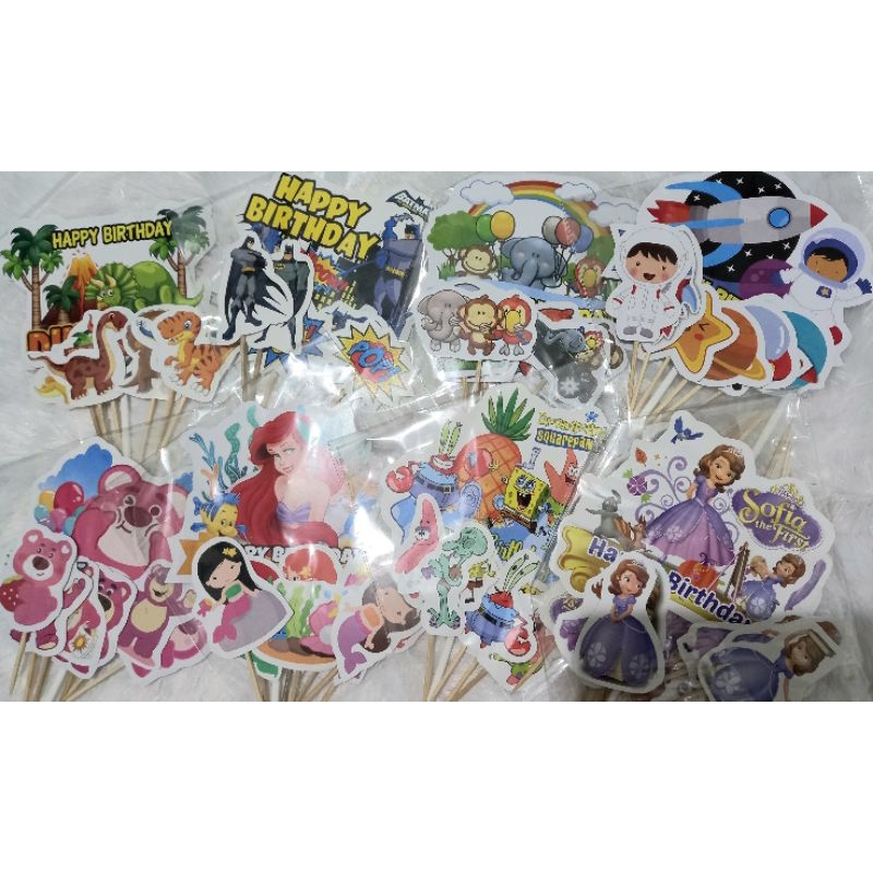 Jual TOPPER HIASAN CAKE KUE ULANG TAHUN TUSUKAN SOFIA BATMAN DINOSAURUS ...