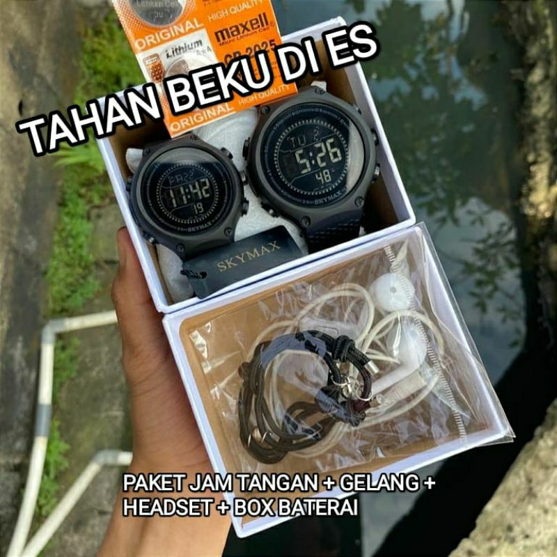 Jual PROMO EXLUSIVE Jam Tangan Skymax + Gelang + Box + Headset