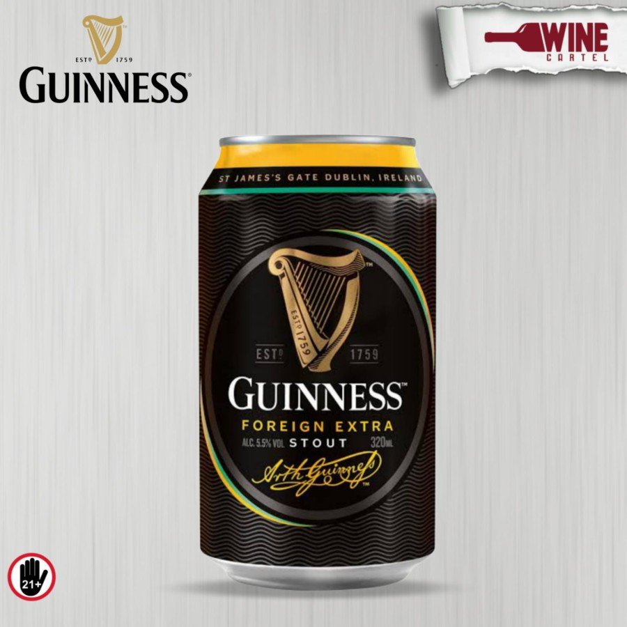 Jual Bir Beer Guinness Foreign Extra Stout 320ml Kaleng Can Bir Hitam