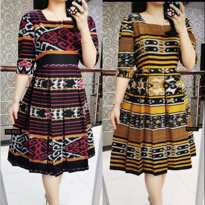 Jual DRESS TENUN REMPEL BAJU DRESS WIRU PESTA ETHNIC | Shopee Indonesia