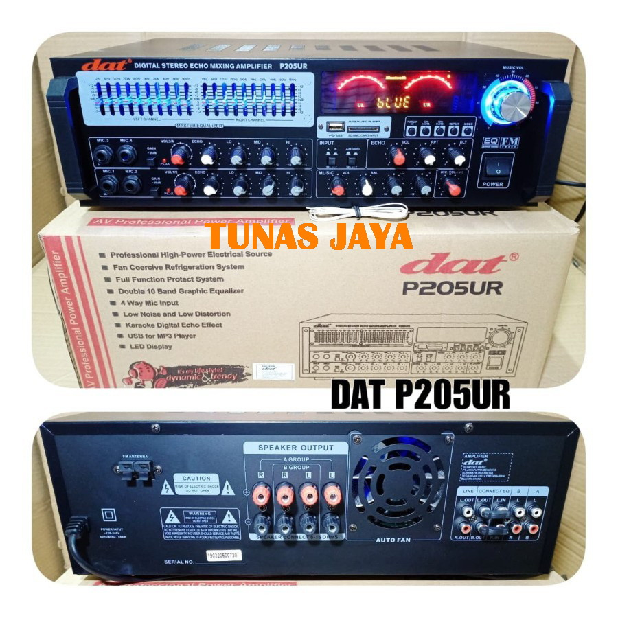 Jual POWER AMPLI DAT P205UR AMPLIFIER DAT P 205UR P 205 UR ORIGINAL ...