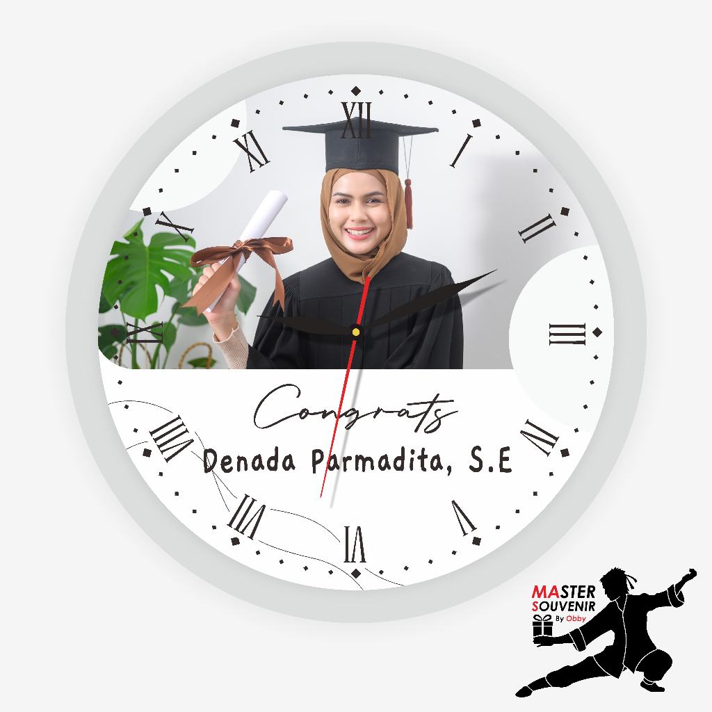 Jual Jam Custom Graduation Ukuran 10CM (Hadiah Wisuda Kado Kenaikan ...