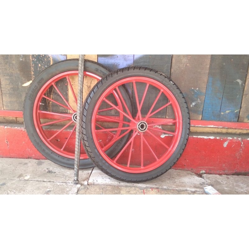 Jual Roda gerobak Ring 17 ruji 8 palang 16 satu set as roda | Shopee ...