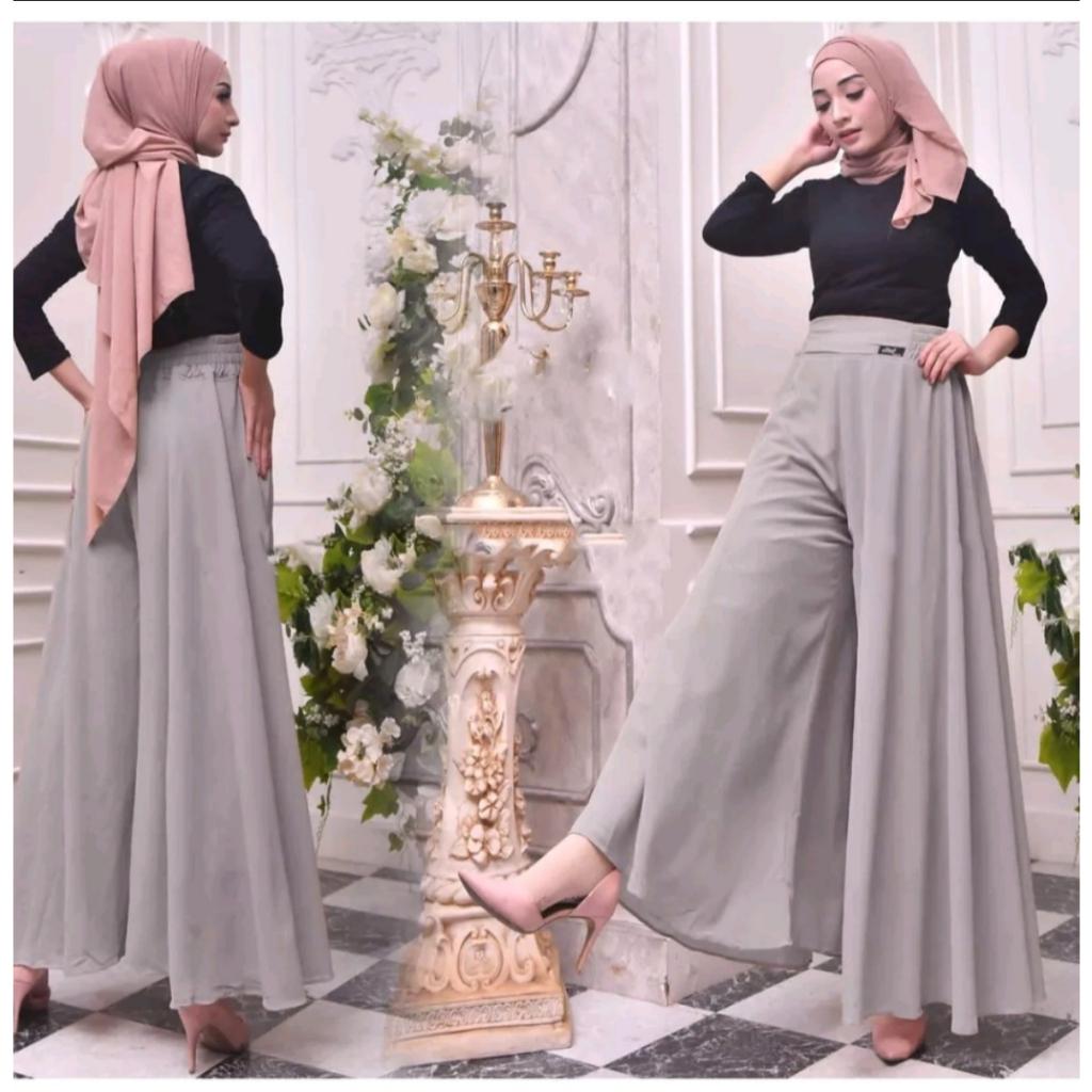 Jual Celana Kulot panjang wanita muslimah | celana kulot payung cerutty