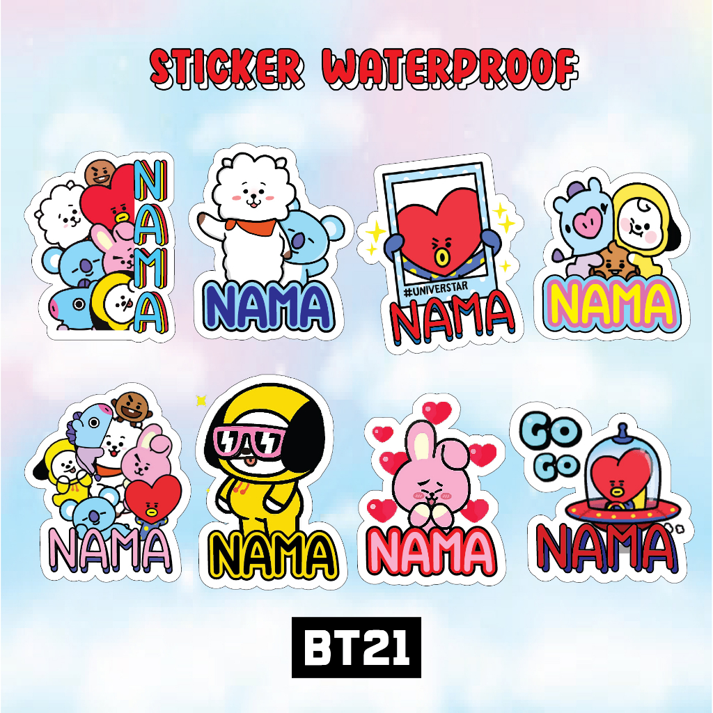 Jual Stiker Label Nama Anak Karakter Lucu Waterproof Free Custom