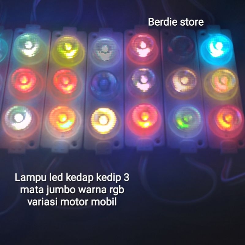 Jual Lampu led kedap kedip 3 mata jumbo tegangan 24 volt dc variasi