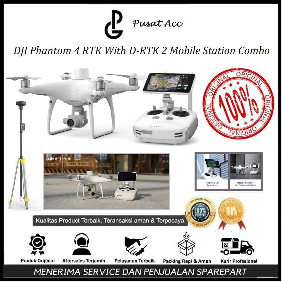 Jual DJI Phantom 4 RTK With D-RTK 2 Mobile Station Combo Original ...