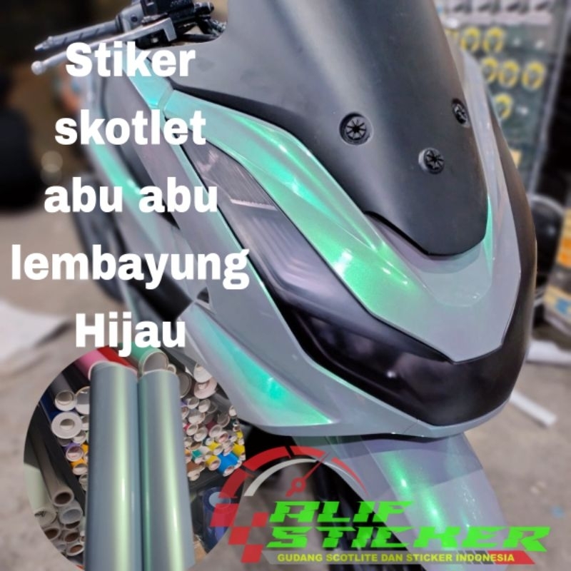 Jual Stiker Skotlet Lembayung Hijau Chameleon Glossy Scotlite Motor